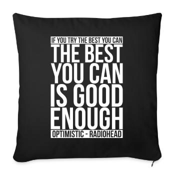 Optimistic, 20 - Sofa pillowcase 17,3'' x 17,3'' (45 x 45 cm) - black - Front