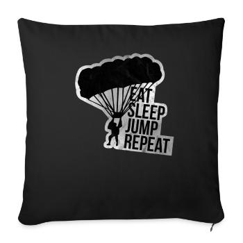 Parachute jump skydiving sport gift idea - Sofa pillowcase 17,3'' x 17,3'' (45 x 45 cm) - black - Front