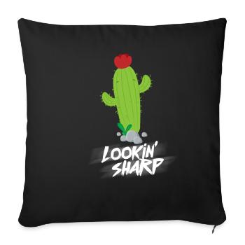 Drôle cactus humour plante blague cadeau idée - Housse de coussin décorative 45 x 45 cm - noir - Devant