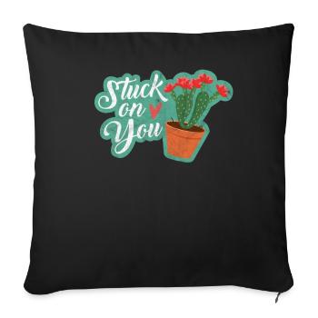 Cactus Word Joke Humor Love Gift Idea For Woman - Sofa pillowcase 17,3'' x 17,3'' (45 x 45 cm) - black - Front