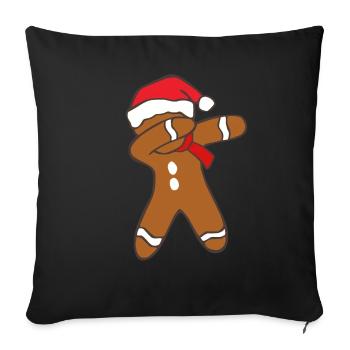 Funny dab gingerbread man christmas gift idea - Sofa pillowcase 17,3'' x 17,3'' (45 x 45 cm) - black - Front