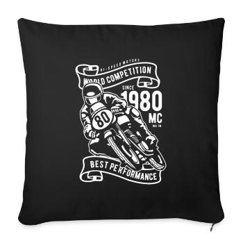 Faire de la moto - Housse de coussin décorative 45 x 45 cm - noir - Devant