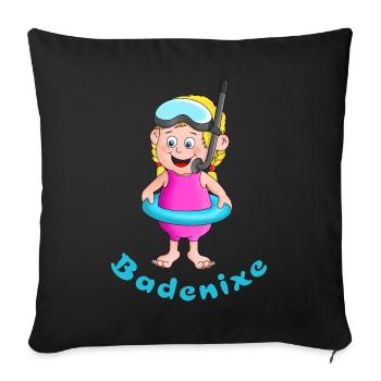 Badenixe - Schwimmerin - Sofakissenbezug 45 x 45 cm - Schwarz - Vorne