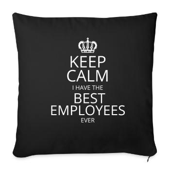 Keep Calm Meilleur cadeau d'anniversaire employé - Housse de coussin décorative 45 x 45 cm - noir - Devant