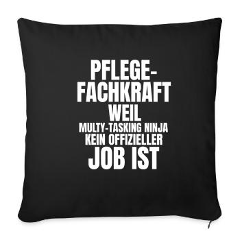 Outpatient Care T-Shirt Women Nurse - Sofa pillowcase 17,3'' x 17,3'' (45 x 45 cm) - black - Front
