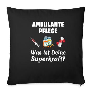Ambulante Pflege T-Shirt Für Frauen Krankenpflege - Sofakissenbezug 45 x 45 cm - Schwarz - Vorne