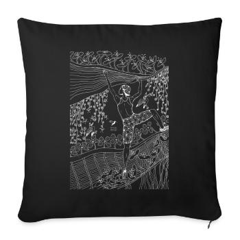 Connected - climber - Sofa pillowcase 17,3'' x 17,3'' (45 x 45 cm) - black - Front