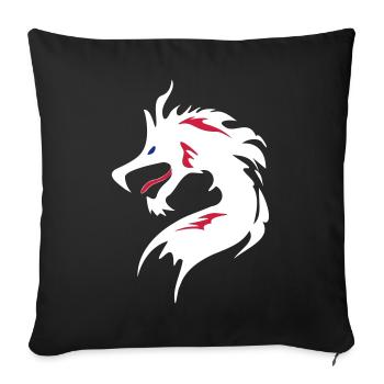 ❤️👄🐉Dragon en caractère chinois-Dragon d'amour- 龍 - Housse de coussin décorative 45 x 45 cm - noir - Devant