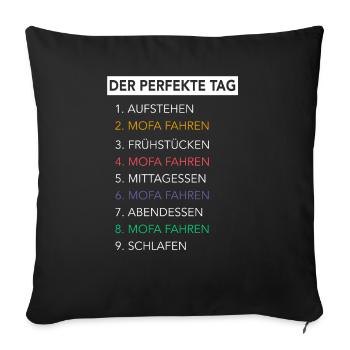 Mofa Moped Mofafahrer Mopedfahrer Mopeds Mokick - Sofakissenbezug 45 x 45 cm - Schwarz - Vorne