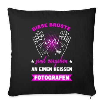 Fotografie Fotografieren Kamera Fotograf Spruch - Sofakissenbezug 45 x 45 cm - Schwarz - Vorne