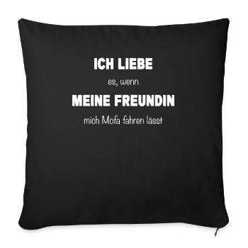 Mofa Moped Mofafahrer Mopedfahrer Mopeds Mokick - Sofakissenbezug 45 x 45 cm - Schwarz - Vorne