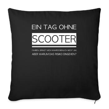 Scooter Stunt Scooter Tretroller Roller E-Scooter - Sofakissenbezug 45 x 45 cm - Schwarz - Vorne