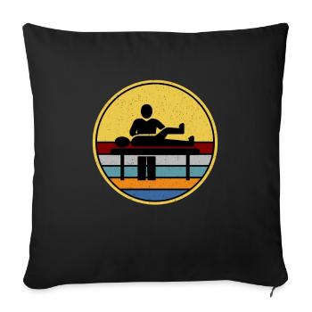 Physio-physio-massage profession Rééducation masseur - Housse de coussin décorative 45 x 45 cm - noir - Devant