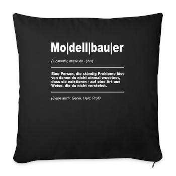 Modellflug Pilot Modellbau Flugzeug Modellbauer - Sofakissenbezug 45 x 45 cm - Schwarz - Vorne