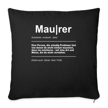 Maurer Handwerker Baustelle Handwerk Bauarbeiter - Sofakissenbezug 45 x 45 cm - Schwarz - Vorne