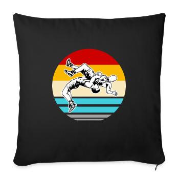 Wrestling Wrestling Martial Arts Wrestling Wrestling Freestyle - Sofa pillowcase 17,3'' x 17,3'' (45 x 45 cm) - black - Front