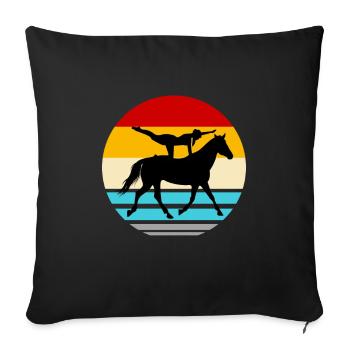 Voltage horse riding rider gymnastics acrobatics - Sofa pillowcase 17,3'' x 17,3'' (45 x 45 cm) - black - Front
