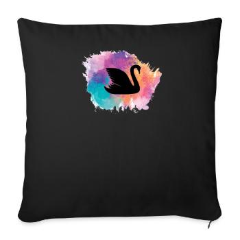 Swan Bird Waterbird Swans Animals Lake Pond - Sofa pillowcase 17,3'' x 17,3'' (45 x 45 cm) - black - Front