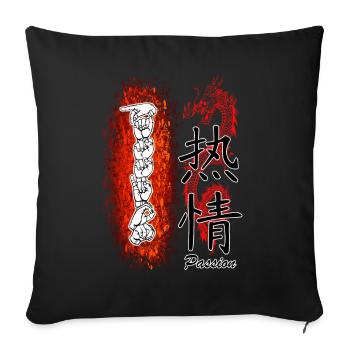 PASSION - mit Gebärdensprache - BACKPRINT - Sofakissenbezug 45 x 45 cm - Schwarz - Vorne