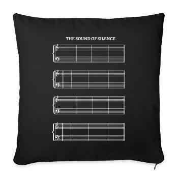 Partition Sound Of Silence sans partition - Housse de coussin décorative 45 x 45 cm - noir - Devant