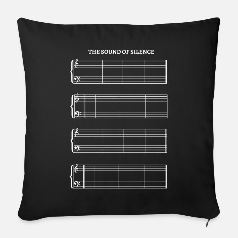Partition Sound Of Silence sans partition - Housse de coussin décorative 45 x 45 cm - noir