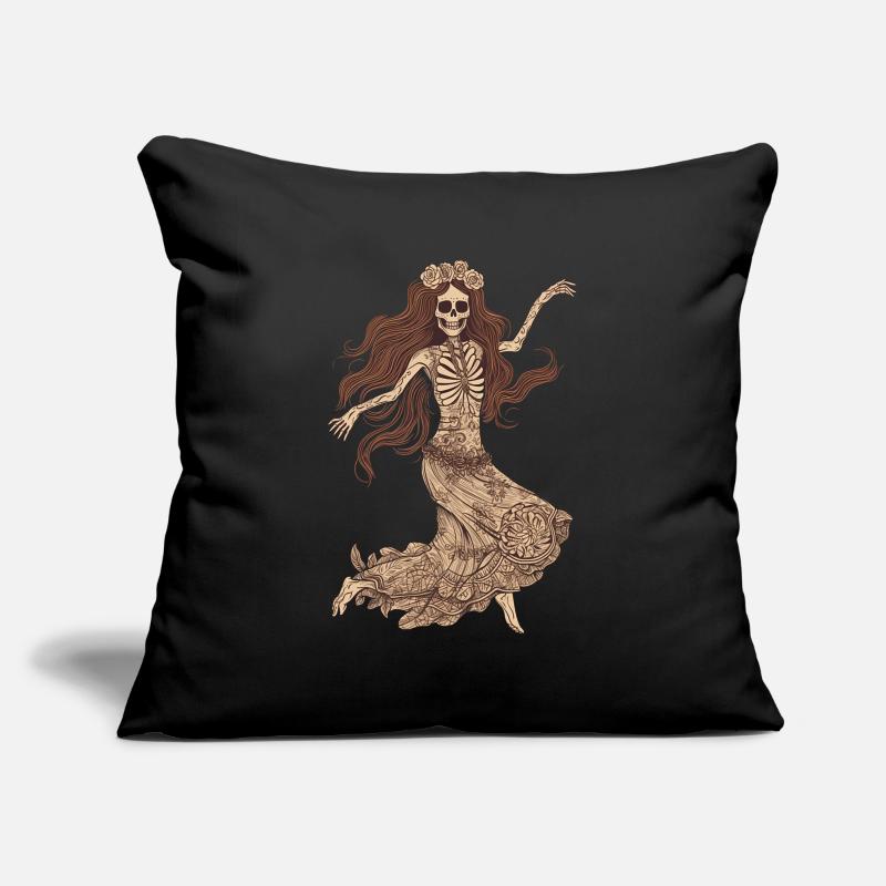 Cheerful 60s 70s Hippie Skeleton Sofa pillowcase 17,3'' x 17,3'' (45 x 45 cm)