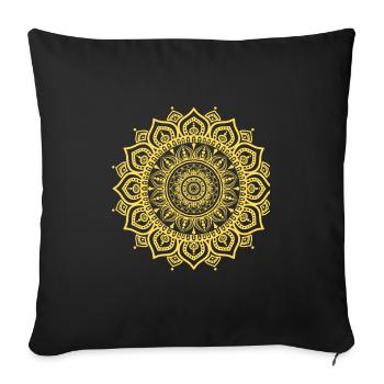 Mandala Gelb - Sofakissenbezug 45 x 45 cm - Schwarz - Vorne