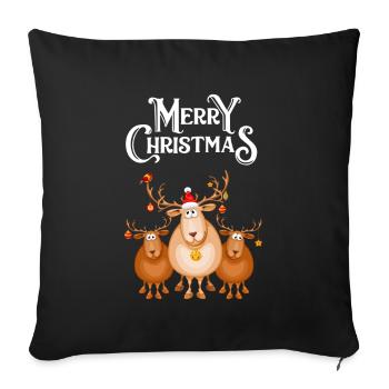 Merry Christmas - Sofakissenbezug 45 x 45 cm - Schwarz - Vorne
