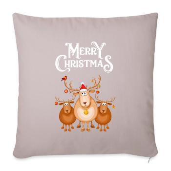 Merry Christmas - Sofakissenbezug 45 x 45 cm - helles Taupe - Vorne