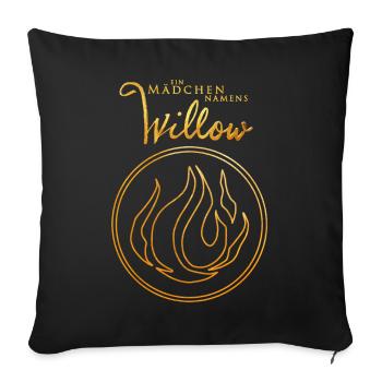 "Ein Mädchen Namens Willow" Schritfzug Mit Logo - Sofakissenbezug 45 x 45 cm - Schwarz - Vorne