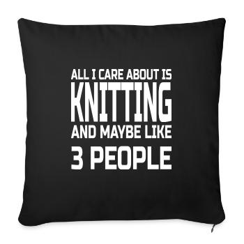 Care about knitting - Sofakissenbezug 45 x 45 cm - Schwarz - Vorne