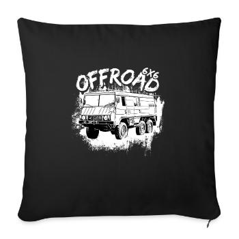 Pinzghauer710K / Steyr Puch . Hors route 6x6 - Housse de coussin décorative 45 x 45 cm - noir - Devant