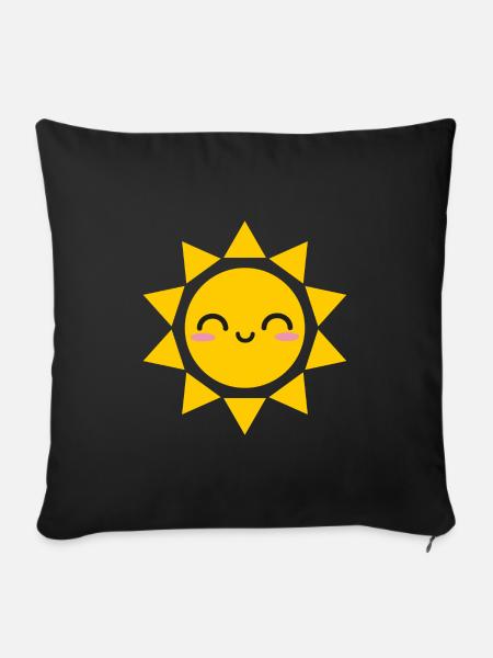 Sol søt kawaii - Sofaputetrekk 45 x 45 cm - svart