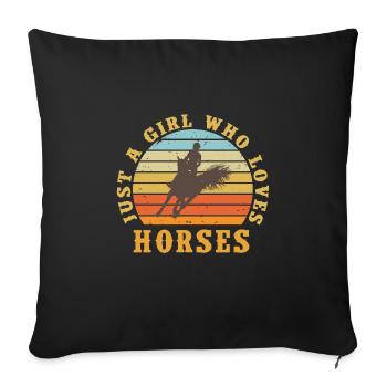 Schönes Reiten Pferde Spruch für Reiter - Sofakissenbezug 45 x 45 cm - Schwarz - Vorne