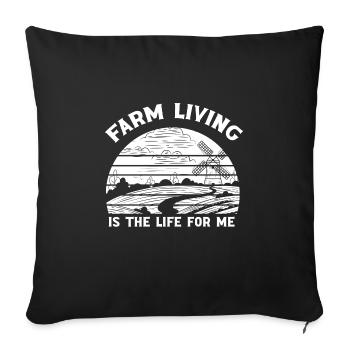 Lustiger Landwirt Spruch mit Traktor - Sofakissenbezug 45 x 45 cm - Schwarz - Vorne