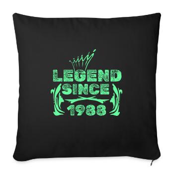 Année 1988 - Housse de coussin décorative 45 x 45 cm - noir - Devant