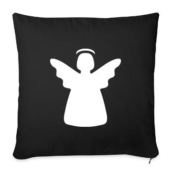 Angel with halo - Sofa pillowcase 17,3'' x 17,3'' (45 x 45 cm) - black - Front