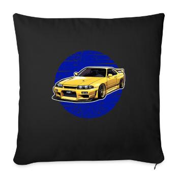 Jdm Halloween edition / Tuning Mechanic Costume - Sofa pillowcase 17,3'' x 17,3'' (45 x 45 cm) - black - Front