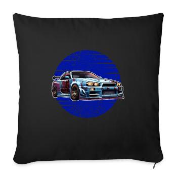 Jdm / Tuning / Turbocharger / Rims / Chiptuning - Sofa pillowcase 17,3'' x 17,3'' (45 x 45 cm) - black - Front