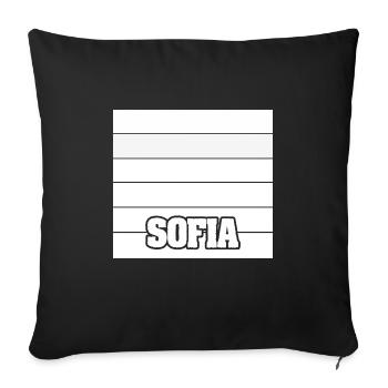 Sofia als Frauenname - Sofakissenbezug 45 x 45 cm - Schwarz - Vorne