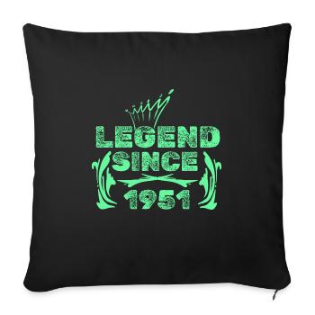Idée cadeau 1951 - Housse de coussin décorative 45 x 45 cm - noir - Devant
