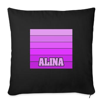 Alina comme prénom de fille - Housse de coussin décorative 45 x 45 cm - noir - Devant