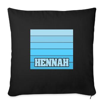 Woman's name Hennah - Sofa pillowcase 17,3'' x 17,3'' (45 x 45 cm) - black - Front