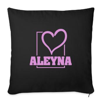 Aleyna - Sofa pillowcase 17,3'' x 17,3'' (45 x 45 cm) - black - Front