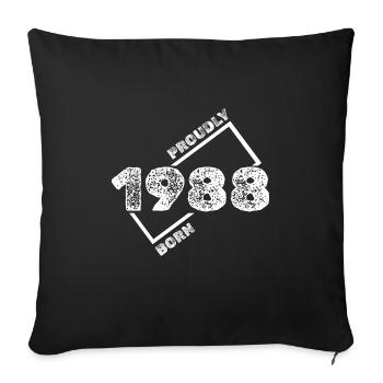 1988 - Housse de coussin décorative 45 x 45 cm - noir - Devant