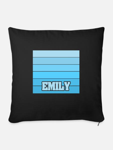 Frauenname Emily - Sofakissenbezug 45 x 45 cm - Schwarz