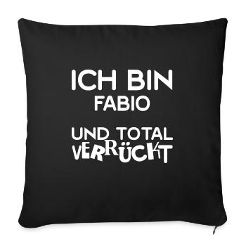Vorname Fabio - Sofakissenbezug 45 x 45 cm - Schwarz - Vorne
