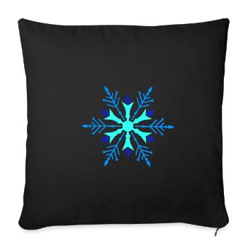 snowflake - Sofa pillowcase 17,3'' x 17,3'' (45 x 45 cm) - black - Front
