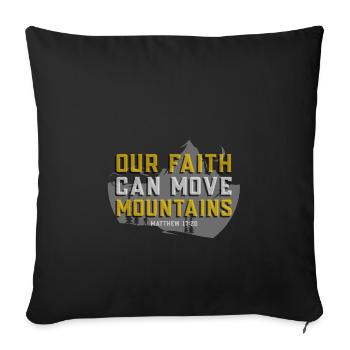 Matthew 17:20 Bible Verse Faith Can Move Mountains - Sofa pillowcase 17,3'' x 17,3'' (45 x 45 cm) - black - Front