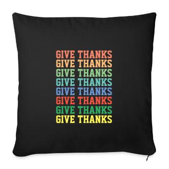 Remerciez - Citations chrétiennes - Housse de coussin décorative 45 x 45 cm - noir - Devant